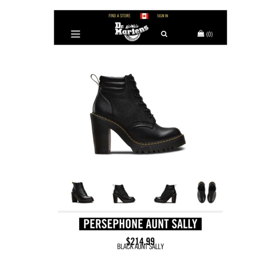 ***ISO*** Dr. Martens Persephone in Black Aunt Sally size 9.5